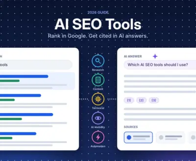 AI SEO tools in 2026 bridging Google search results and AI-generated answers with cited sources