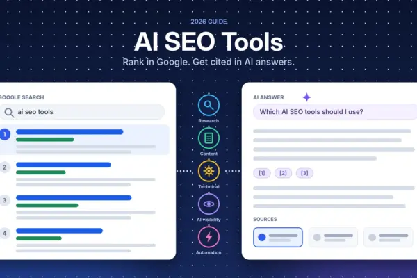 AI SEO tools in 2026 bridging Google search results and AI-generated answers with cited sources