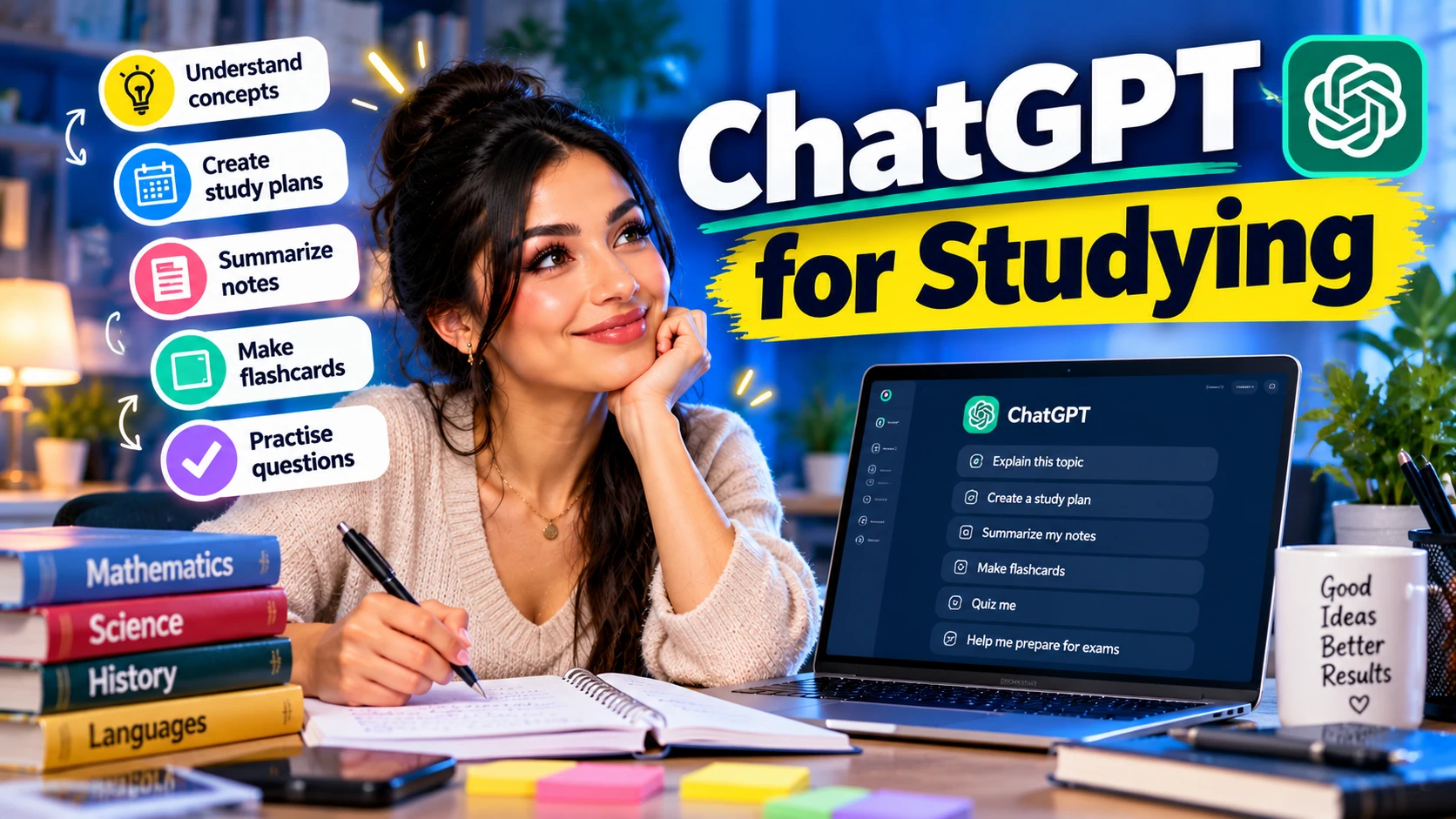 ChatGPT for Studying – Complete Student Guide ChatGPT for studying with study plans, flashcards and practice questions