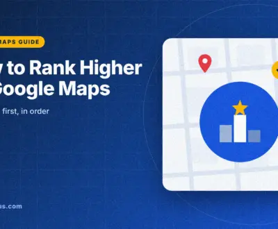 how to rank higher on google maps featured image how to rank higher on google maps: guide cover graphic with a podium with a star