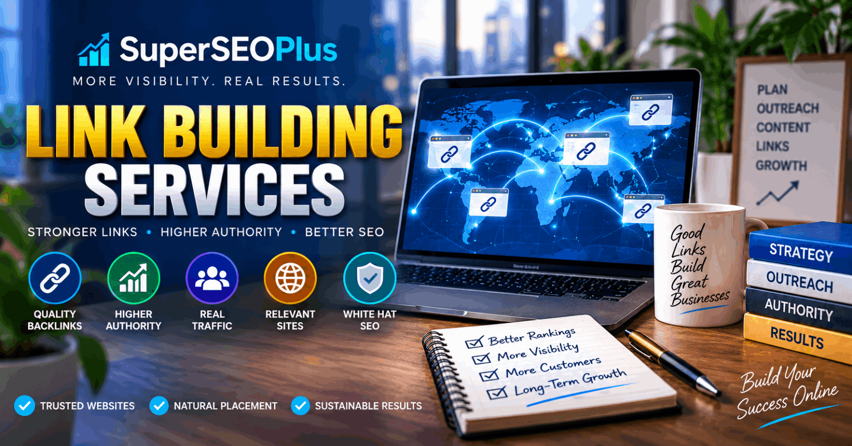 Link building services for SEO with quality backlinks and relevant website placements