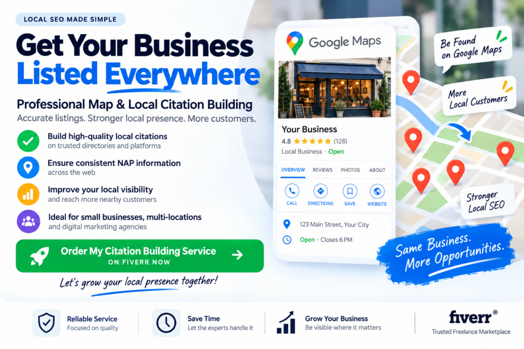 Local citation building service for businesses