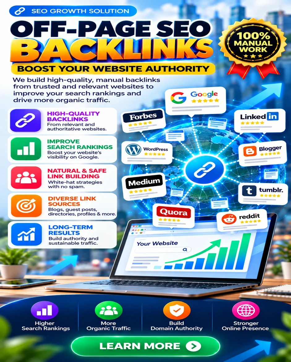 Off-Page SEO and backlink building services for website authority and online visibility