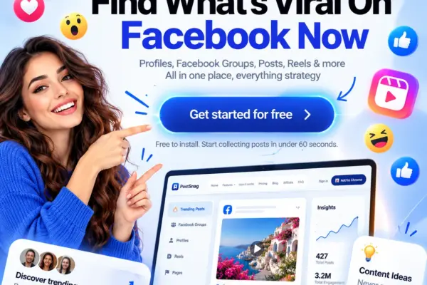 PostSnag AI content creation tools for social media and Facebook viral content research